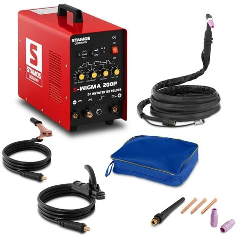 Stamos Welding Poste Souder Soudage Pulse Puls Tig Wig Mma Inverter Dc Hf 200A - Rouge 1 Stamos Welding Poste Souder Soudage Pulse Puls Tig Wig Mma Inverter Dc Hf 200A - Rouge