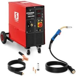 STAMOS Poste A Souder Mig Mag Alu Soudage Soudure Semi-Auto Au Fil Pro Avec Gaz 250A - Blanc