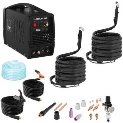 STAMOS Poste A Souder Poste Combine Tig Plasma Mma Soudure Soudage 230 V 8 M 180 A Pro - Noir