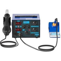 STAMOS Station De Soudage Air Chaud Soudure Fer À Souder Électrique 730W Led - Gris -Soudure à larc Sales Store 13814218 4