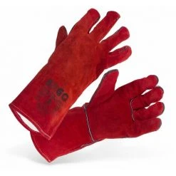 STAMOS Gants De Soudeur Gants De Travail Cuir Gants De Protection Type A / B Gr.10 / Xl - Argent, Rouge