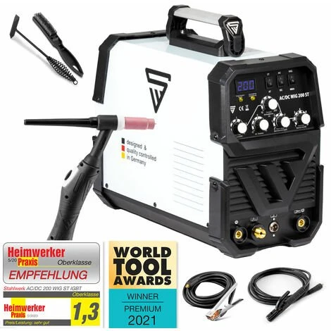STAHLWERK AC / DC TIG 200 ST IGBT - Poste à Souder Combiné Avec TIG & MMA; 200 A, Soudage De L'aluminium, Garantie* Du Fabricant De 7 Ans 1 STAHLWERK AC / DC TIG 200 ST IGBT - Poste à Souder Combiné Avec TIG & MMA; 200 A, Soudage De L'aluminium, Garantie* Du Fabricant De 7 Ans