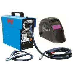 Poste à Souder MIG NO GAZ Automatique 130A AWELCO AUTOMIG 130 + Cagoule De Soudure LCD 9/13 AWELCO HELMET