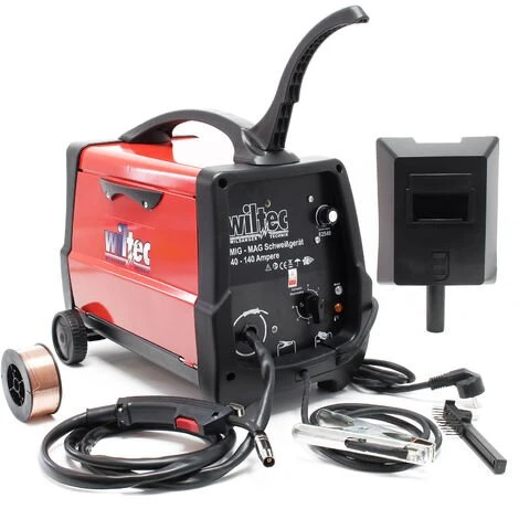 WILTEC Poste à Souder MIG-MAG 40-140 Ampères Fil Fourré 0,6-0,8mm Appareil Mobile Commutateur Thermique 1 WILTEC Poste à Souder MIG-MAG 40-140 Ampères Fil Fourré 0,6-0,8mm Appareil Mobile Commutateur Thermique