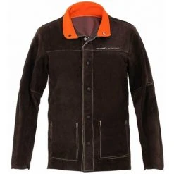 Veste De Survêtement Stamos 'L' Veste De Travail En Cuir De Vachette Véritable - Vert Kaki Foncé, Orange Fluo -Soudure à larc Sales Store 24393384 3