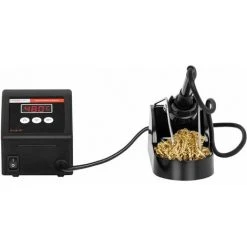 STAMOS Station De Soudage Dessoudage LED Numérique ESD Fer À Souder Support Éponge 80W - Argent, Noir -Soudure à larc Sales Store 24394049 4