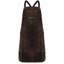 STAMOS Tablier Soudeur Soudure Soudage Vêtements Protection Sécurité Cuir De Vache L - Argent, Marron -Soudure à larc Sales Store 24394501 3