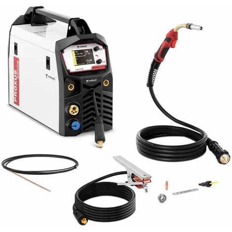 STAMOS Poste À Souder À L'Arc Gaz Inverter IGBT MIG/MAG MMA TIG FCAW Synergique 200A - Blanc, Blanc Mat 1 STAMOS Poste À Souder À L'Arc Gaz Inverter IGBT MIG/MAG MMA TIG FCAW Synergique 200A - Blanc, Blanc Mat