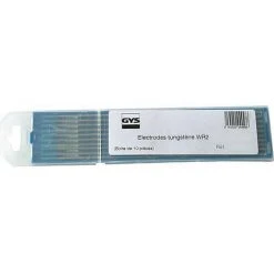 GYS VE : 10 Electrode En Tungstene (bleu) Acier Compatible, Inox, Alu (AC/DC) 150mm,WR2, D : 2,4 CC/CA