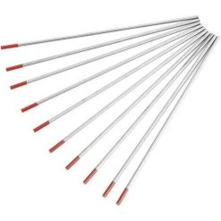 ALMI Electrode De Tungstène Soudure Electrode De Thorium-tungstène 2% Thorium. Pour Machine De Soudure WT20. Rouge (2.4mm*175mm)