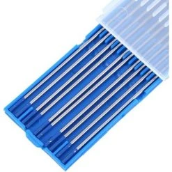 ALMI 10 Pièces électrodes De Tungstène De Soudage. Pointe Bleue D'électrode Lanthane 1.0/1.6/2.4mm. Tige D'électrode De Tungstène De Soudage De Qualité Supérieure Lanthane à 2%(1.6 X 175 Mm) -Soudure à larc Sales Store 45861342 5