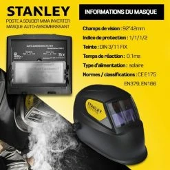 STANLEY Poste à Souder Inverter 160A + Masque 11DIN -Soudure à larc Sales Store 5269106 3