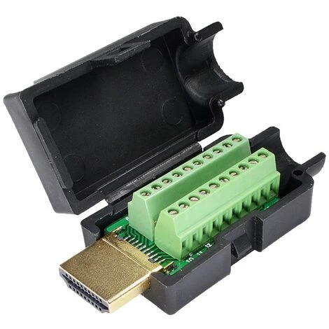 Connecteur HDMI Mâle Avec Plaque De Soudage Adaptateur De Prise Vers Bloc Bornier Connecteur De Soudure Sans Rupture Avec Coque En Plastique Macaron 3 Connecteur HDMI Mâle Avec Plaque De Soudage Adaptateur De Prise Vers Bloc Bornier Connecteur De Soudure Sans Rupture Avec Coque En Plastique Macaron – Image 3