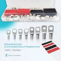 Cosses De Câble En Cuivre étamé, Cosses De Câble, Connecteurs à Sertir, 140 Pièces Cosses à Anneau Pour Gaine Thermorétractable Macaron -Soudure à larc Sales Store 53106891 3