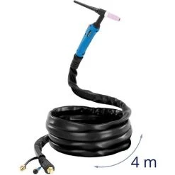 STAMOS Torche TIG Pack De Tuyaux TIG Soudage TIG Prise À 2 Broches 8 L/min 180 W CC 4 M - Noir -Soudure à larc Sales Store 53952316 5