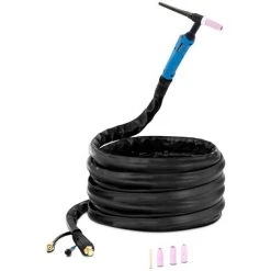 STAMOS Torche TIG Pack De Tuyaux TIG Soudage TIG Prise À 2 Broches 8 L/min 180 W CC 8 M - Noir