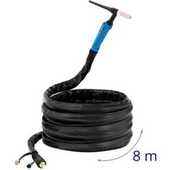 STAMOS Torche TIG Pack De Tuyaux TIG Soudage TIG Prise À 2 Broches 8 L/min 180 W CC 8 M - Noir -Soudure à larc Sales Store 53952317 5