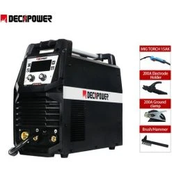 Decapower 180A Synergy Poste A Souder MIG MAG Flux MMA Lift DC Tig Gaz Et Sans Gaz Inverter Machine A Souder 4 En 1