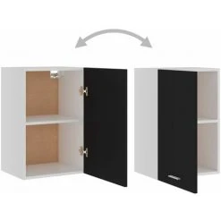NOVA Cuisine En Bois Suspendue Suspendue Avec Porte 39.5x31x60cm Différentes Couleurs Armoire Suspendue Noir 39,5x31x60 Cm Aggloméré Couleur : Noir -Soudure à larc Sales Store 57225757 5