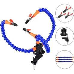 IRISFR Lilaris Mains Flexibles Pour Aider à Souder, Outil De Soudure à La Troisième Main, Avec Pinces Crocodile, Pour Réparer Les Groupes De Soudure.bleu, Une Pièce -Soudure à larc Sales Store 58807789 5
