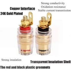 MACARON Connecteur De Prise Banane Pour Borne De Haut-Parleur Amplificateur Plaque Murale（4 Pièces 4 Mm）LO-Ron -Soudure à larc Sales Store 60414036 3