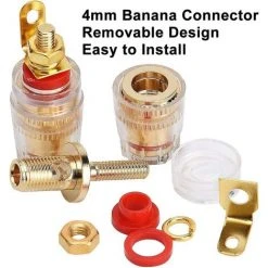 MACARON Connecteur De Prise Banane Pour Borne De Haut-Parleur Amplificateur Plaque Murale（4 Pièces 4 Mm）LO-Ron -Soudure à larc Sales Store 60414036 4
