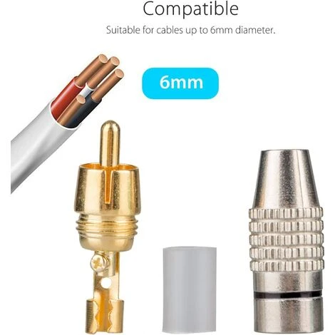 MACARON RCA Connecteur Male,Connecteurs Audio Vidéo RCA,RCA Terminal Connecteur Audio,RCA Connecteur à Sans Soudure,Connecteurs RCA Plug Jack(16pcs)LO-Ron 5 MACARON RCA Connecteur Male,Connecteurs Audio Vidéo RCA,RCA Terminal Connecteur Audio,RCA Connecteur à Sans Soudure,Connecteurs RCA Plug Jack(16pcs)LO-Ron – Image 5