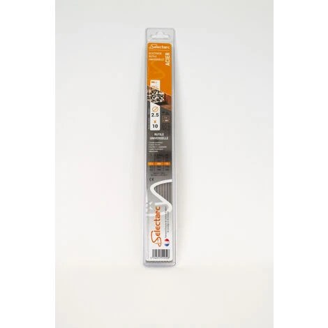 Baguettes Soudure Acier 2.5mm Lot De 10 - Longueur 350mm Selectarc 1 Baguettes Soudure Acier 2.5mm Lot De 10 - Longueur 350mm Selectarc