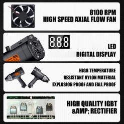 SUPERSELLER Machine De Soudage électrique Portable 220 V 3900 W 820 UF Condensateur Anti-déflagrant Accueil LED Affichage Numérique Bouton De Régulation De Courant Sans électrode Machine De Soudage Intelligente Avec Ventilateur à Flux Axial à Grande Vitesse - Prise U -Soudure à larc Sales Store 64122531 5