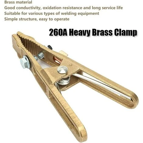 LLOVE Pince De Terre à Souder Au Sol En Forme De A En Laiton, Pince à Souder 260A Pour Machine à Souder 3 LLOVE Pince De Terre à Souder Au Sol En Forme De A En Laiton, Pince à Souder 260A Pour Machine à Souder – Image 3