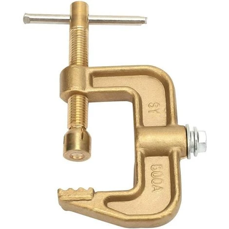 OSQI Pince De Terre De Soudage, Matériau En Laiton 500A Pince De Terre De Soudage Au Sol Classique En Forme De G Pour Machine à Souder, Pince De Terre C 1 OSQI Pince De Terre De Soudage, Matériau En Laiton 500A Pince De Terre De Soudage Au Sol Classique En Forme De G Pour Machine à Souder, Pince De Terre C