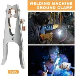 TINOR Pince De Masse, Pince Soudure, 1 Pince De Terre De Soudage, Fait De Fer + Laiton, Solide Et Durable, Matériel De Soudage Professionnel, Pour La Plupart Des Machines à Souder (800A) -Soudure à larc Sales Store 65723890 5