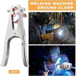 TINOR Pince De Masse, Pince Soudure, 1 Pince De Terre De Soudage, Fait De Fer + Laiton, Solide Et Durable, Matériel De Soudage Professionnel, Pour La Plupart Des Machines à Souder (500A) -Soudure à larc Sales Store 65723897 4